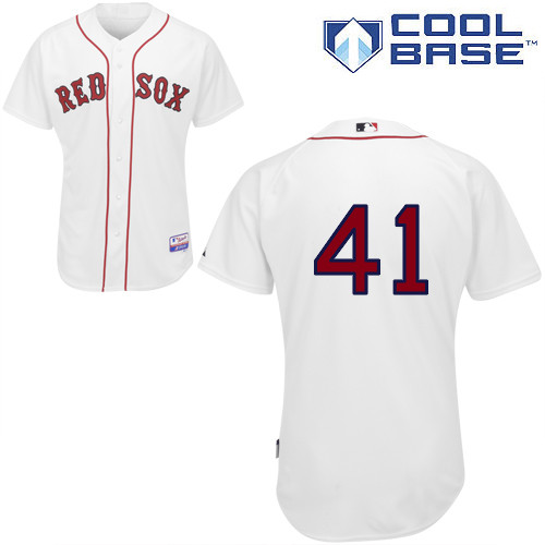 John Lackey #41 Youth Baseball Jersey-Boston Red Sox Authentic Home White Cool Base MLB Jersey